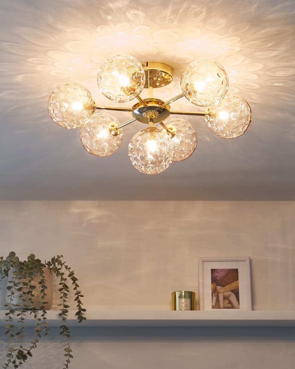 Plafonnier verre beige — vue 3