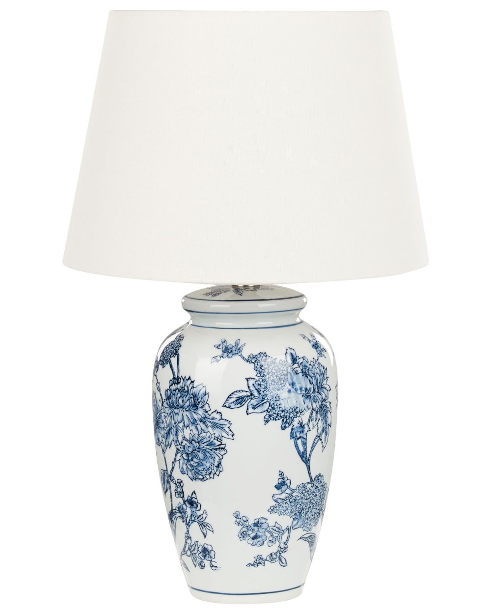 Lampe à poser porcelaine blancbleu