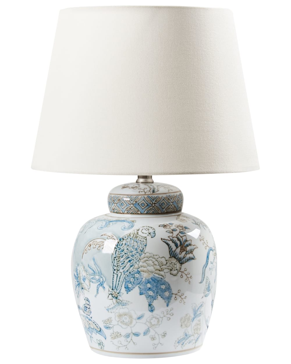 Lampe à poser porcelaine blancbleu