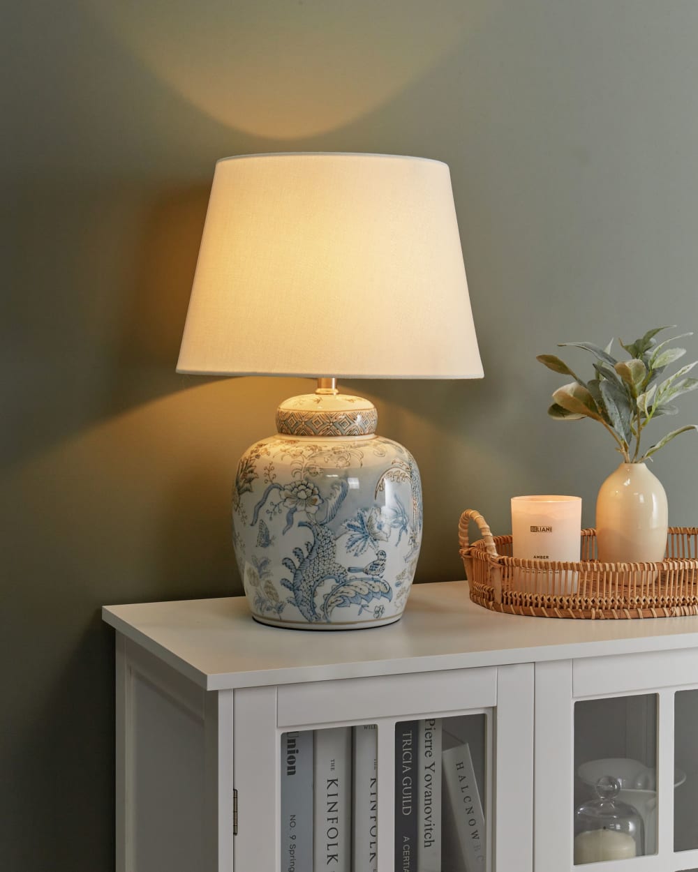 Lampe à poser porcelaine blancbleu — vue 3