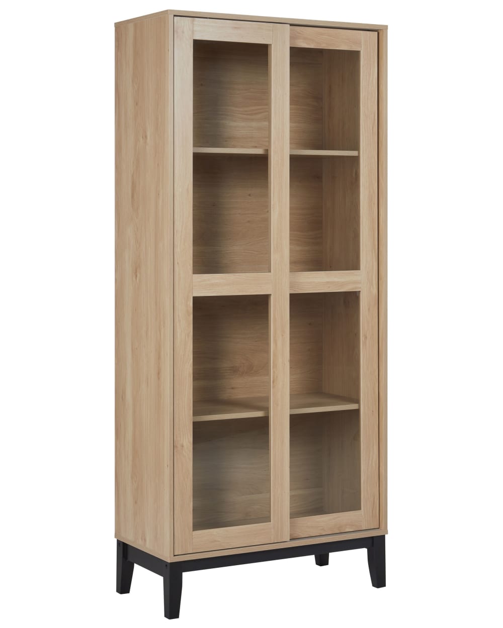 Vitrine en verre 80 cm marron clair