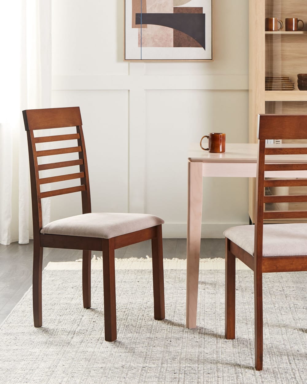 Lot de 2 chaises de salle à manger en bois marron 40x96cm