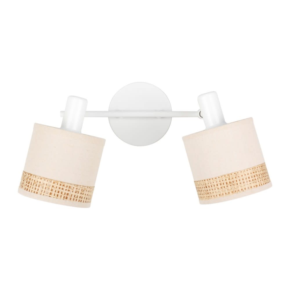 Rampe 2 abat-jours lin beige