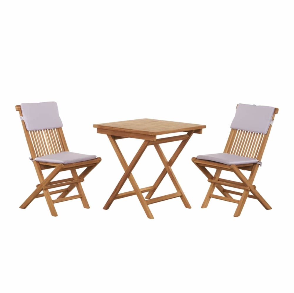 Ensemble table et 2 chaises - teck