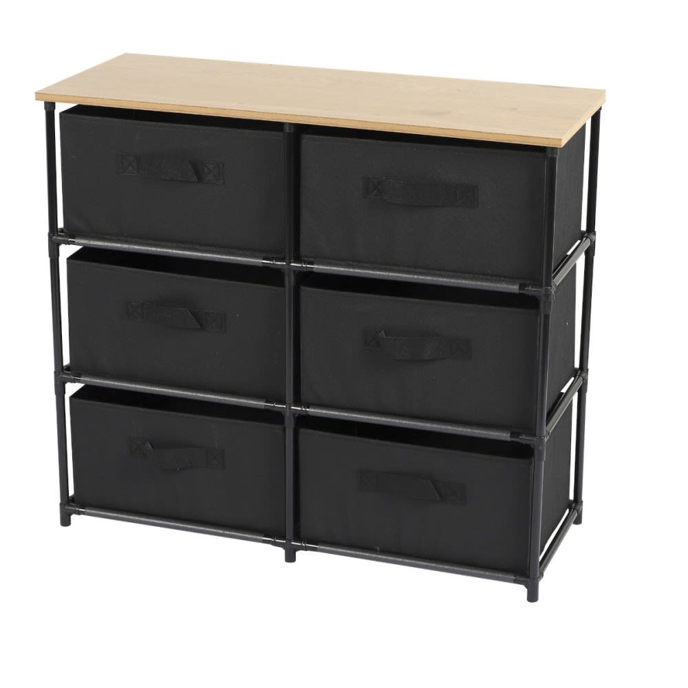 Commode en métal avec 6 tiroirs intissés