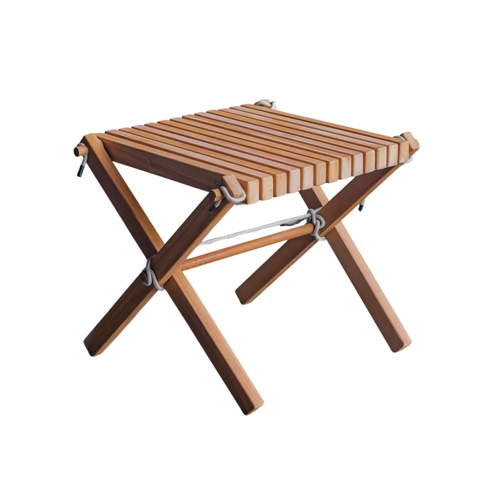 Table basse de jardin en teck blanc