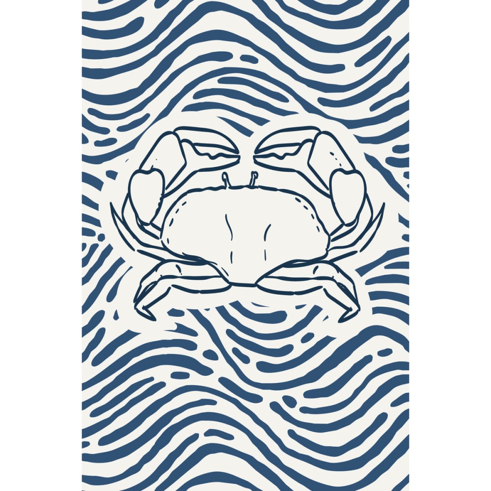 Tableau mural encadré crabe et vagues 65x97