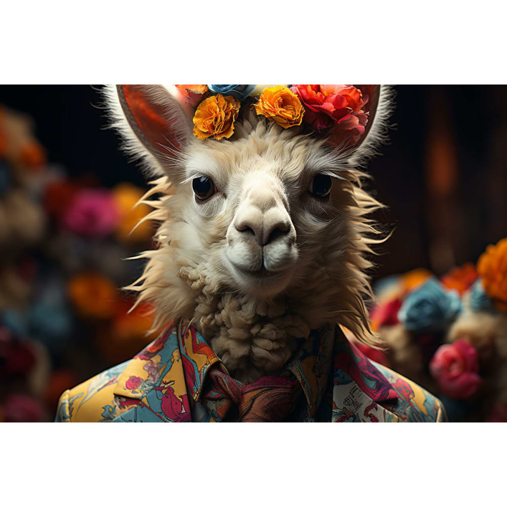 Tableau sur toile Lama bohème 45x65