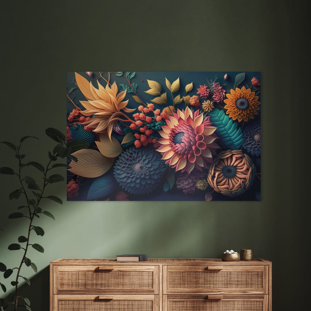 Tableau sur verre synthétique tableau fleuri 80x120
