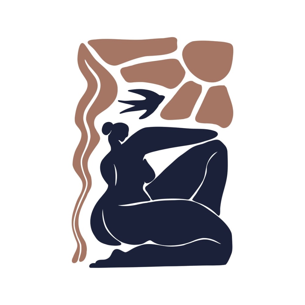 Tableau sur toile silhouette féminine abstraite 45x65