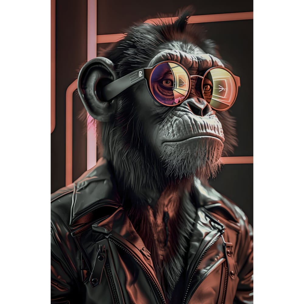 Tableau sur toile Singe stylé avec lunettes 45x65