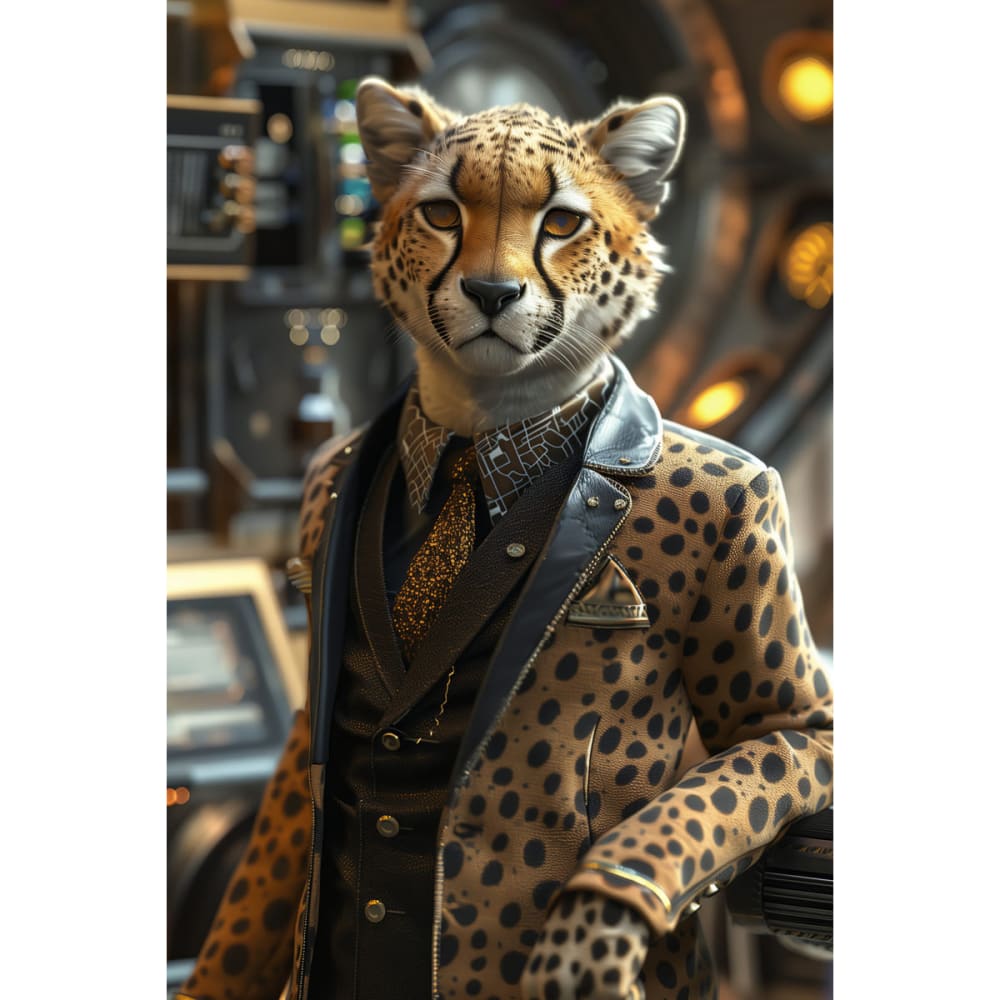 Tableau sur toile Guépard en costume élégant 30x45