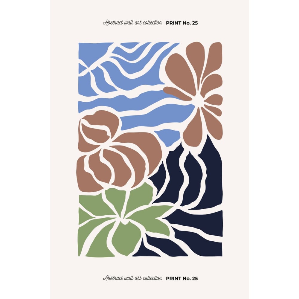 Tableau sur toile fleurs abstraites multicolores 30x45