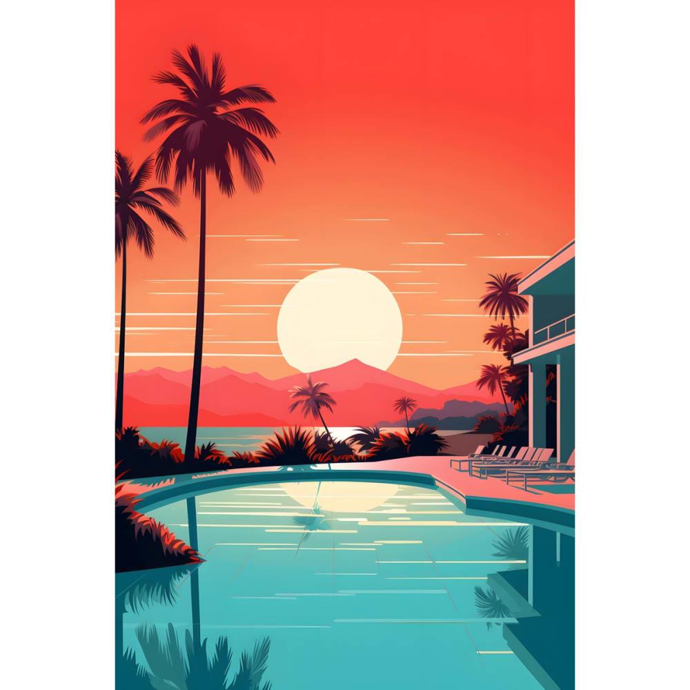 Tableau sur toile coucher de soleil tropical 30x45