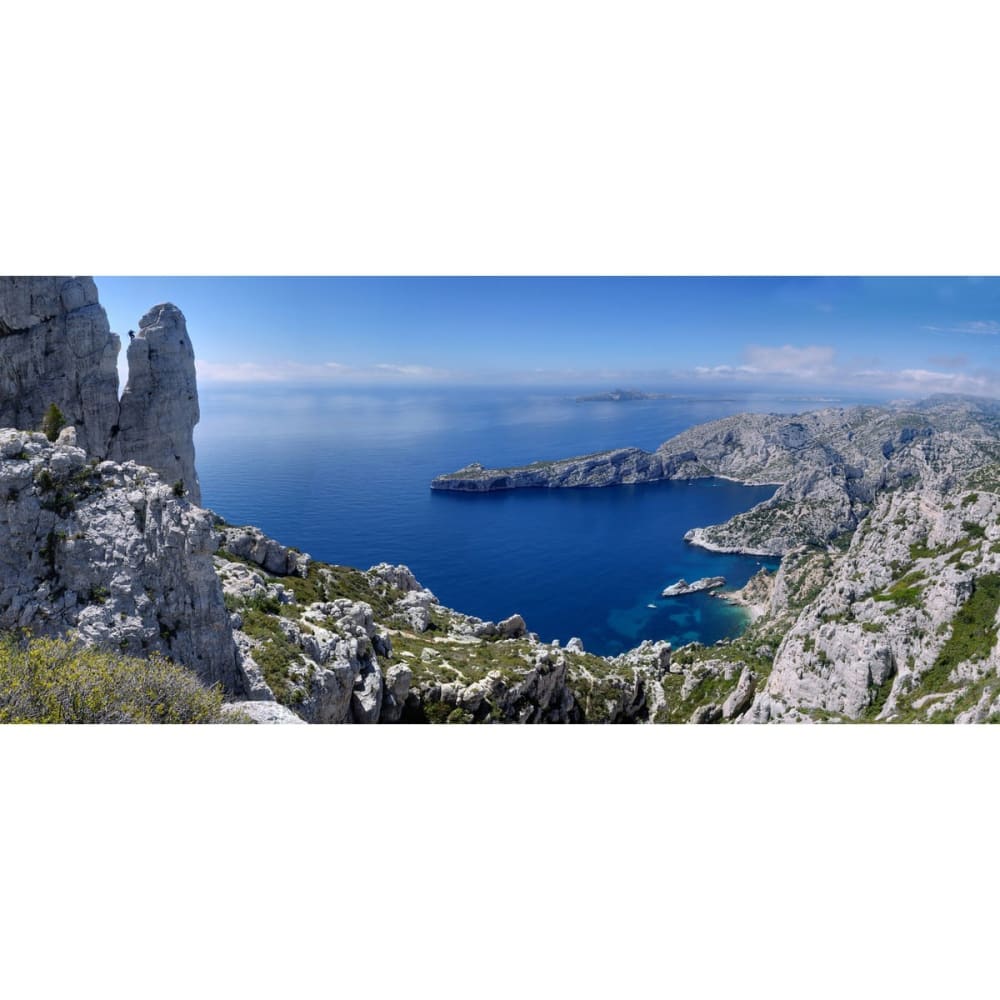 Tableau sur verre synthétique calanques 65x145