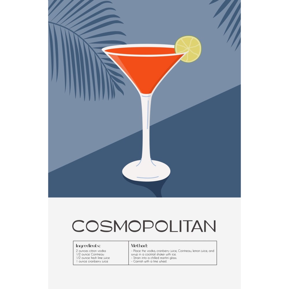Tableau sur toile cocktail Cosmopolitan 30x45