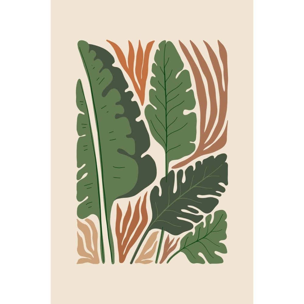 Tableau sur toile feuillage abstrait 30x45