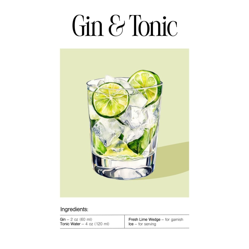 Tableau sur toile Gin & Tonic 30x45