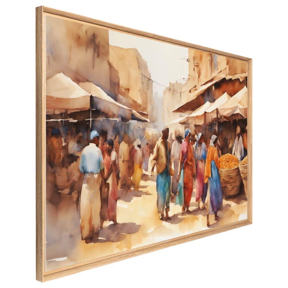 Tableau mural encadré marché aquarelle 65x97