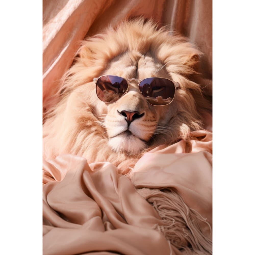 Tableau sur toile Lion chic avec lunettes 30x45