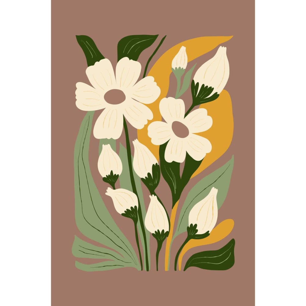 Tableau sur toile bouquet sauvage abstrait 45x65