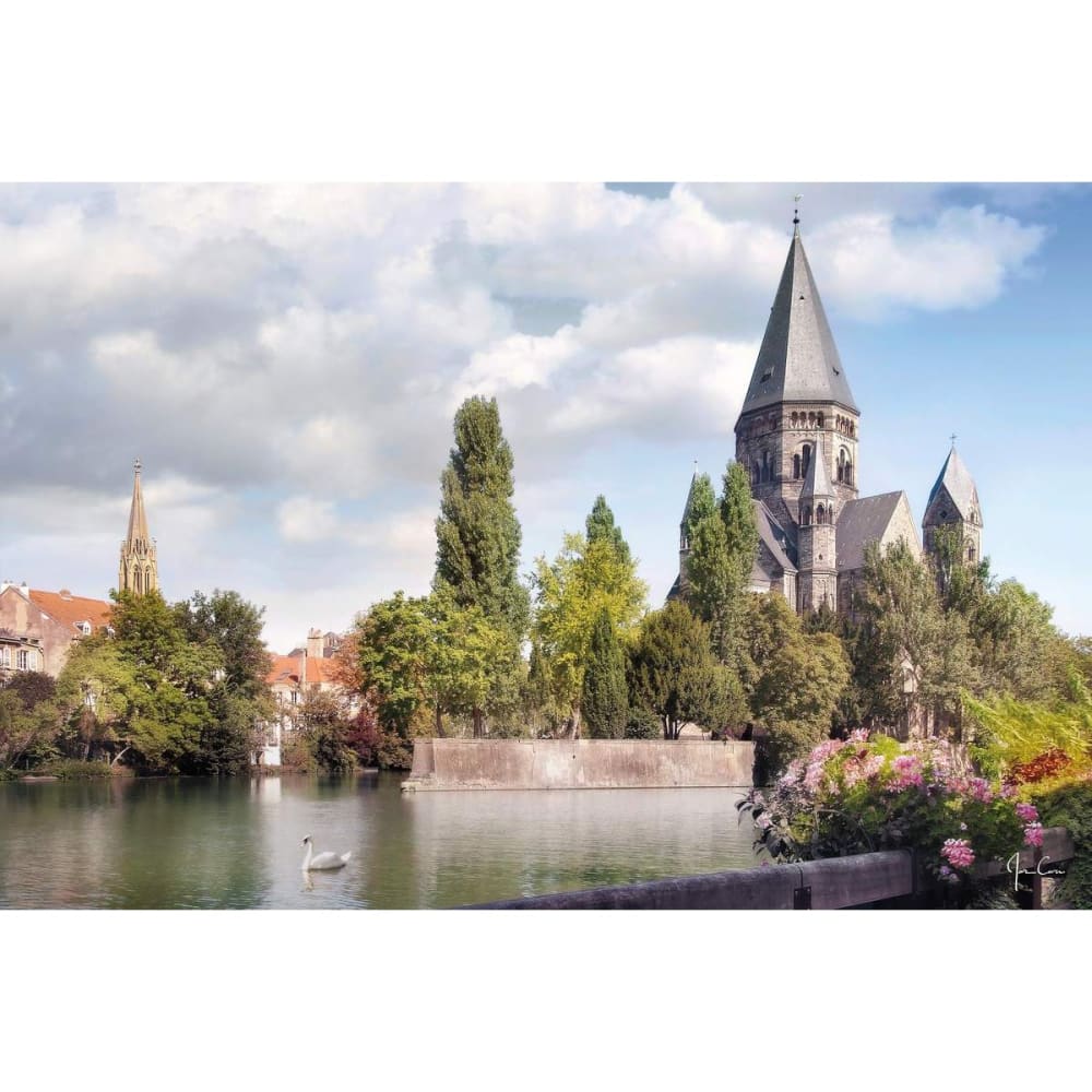 Tableau sur verre synthétique temple Protestant de Metz 80x120