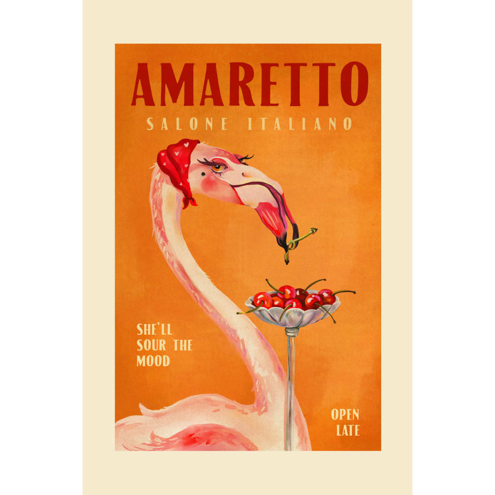 Tableau sur toile amaretto flamant rose 45x65