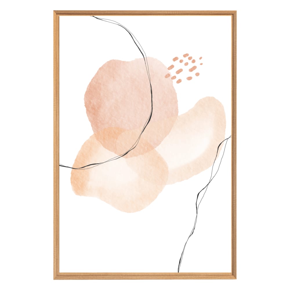 Tableau mural encadré tâche rose 65x97