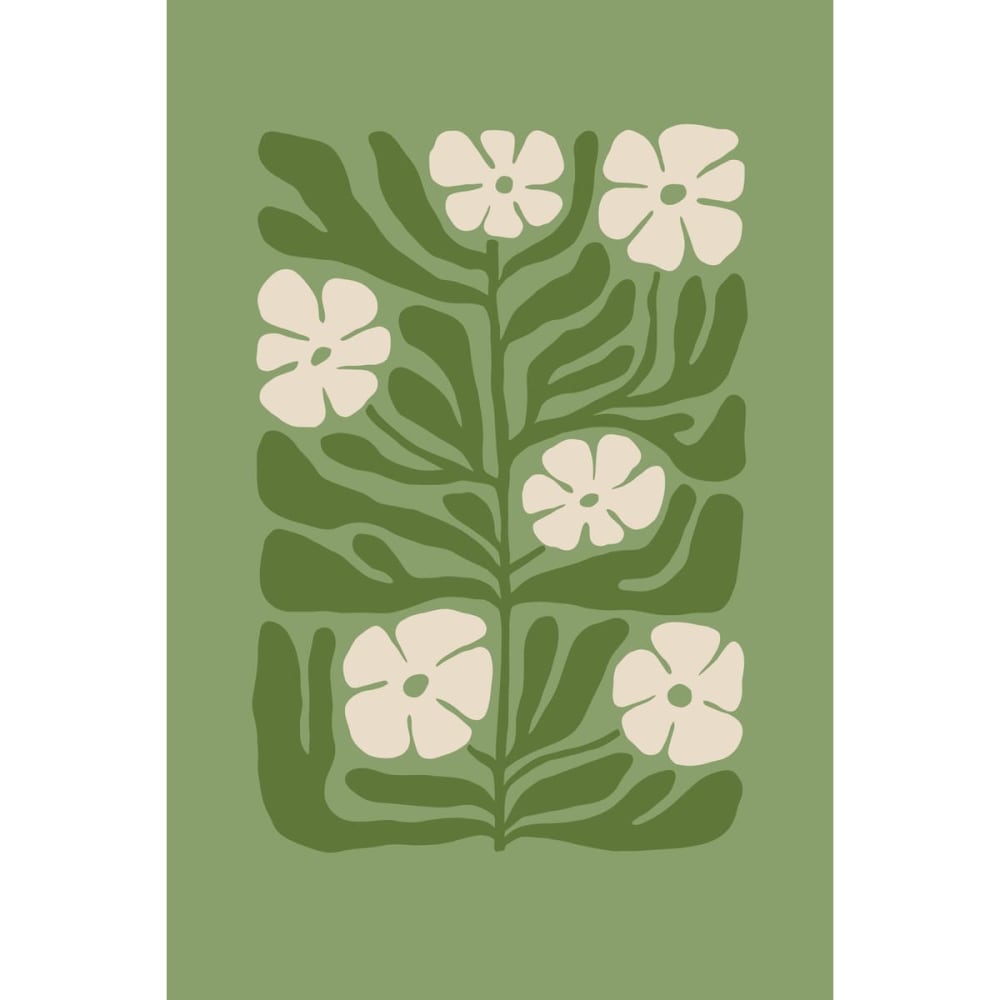 Tableau sur toile composition florale verte 45x65