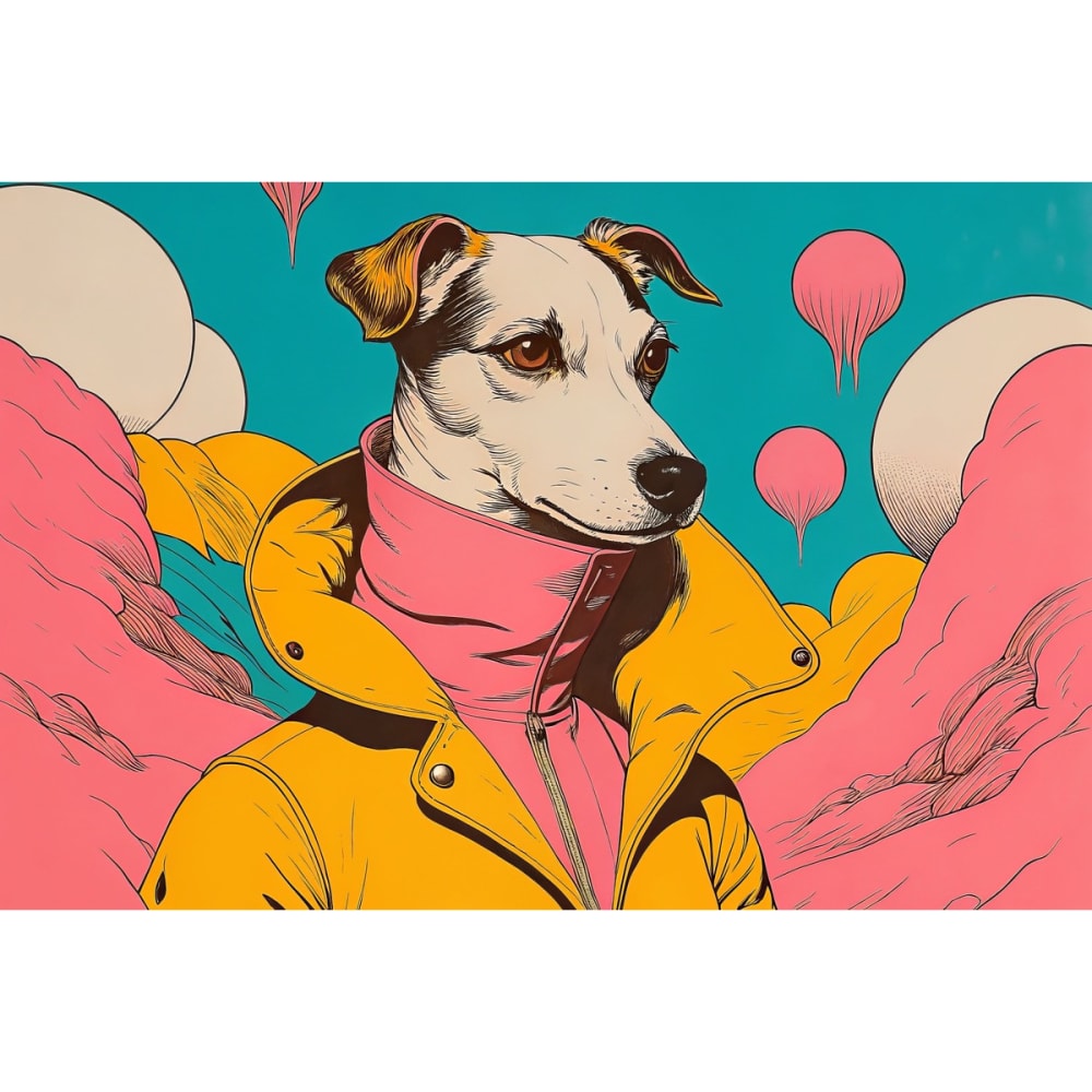 Tableau sur toile portrait de chien stylisé 30x45