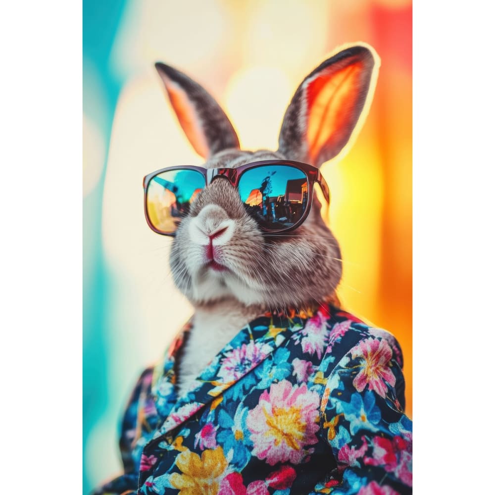 Tableau sur toile lapin stylé 30x45