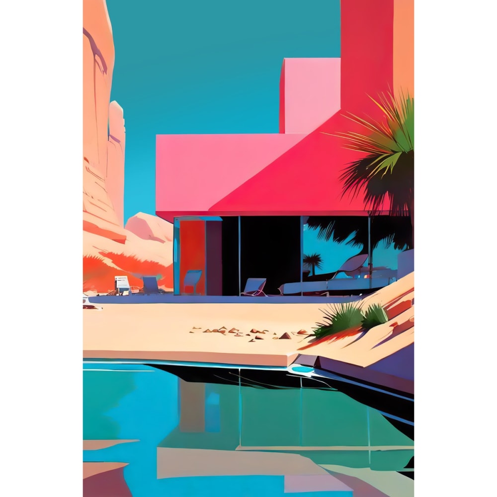 Tableau sur toile villa contemporaine 45x65