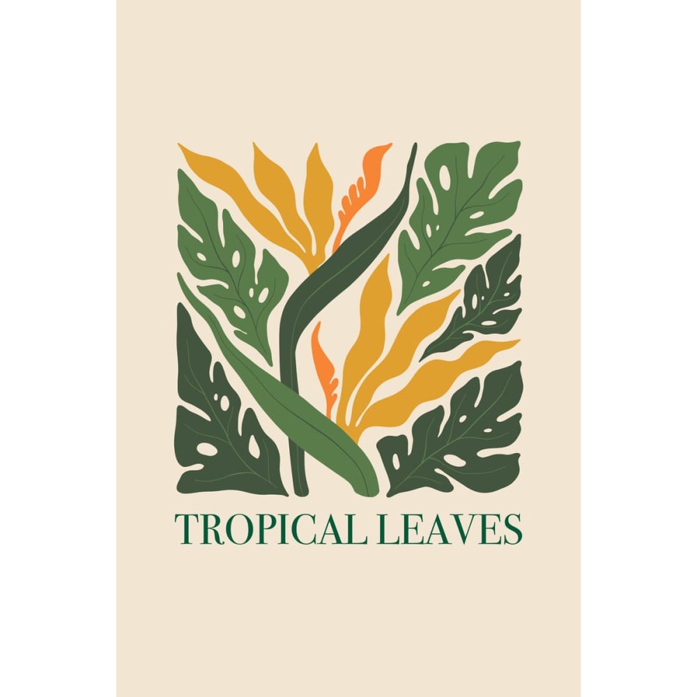 Tableau sur toile feuilles tropicales 30x45