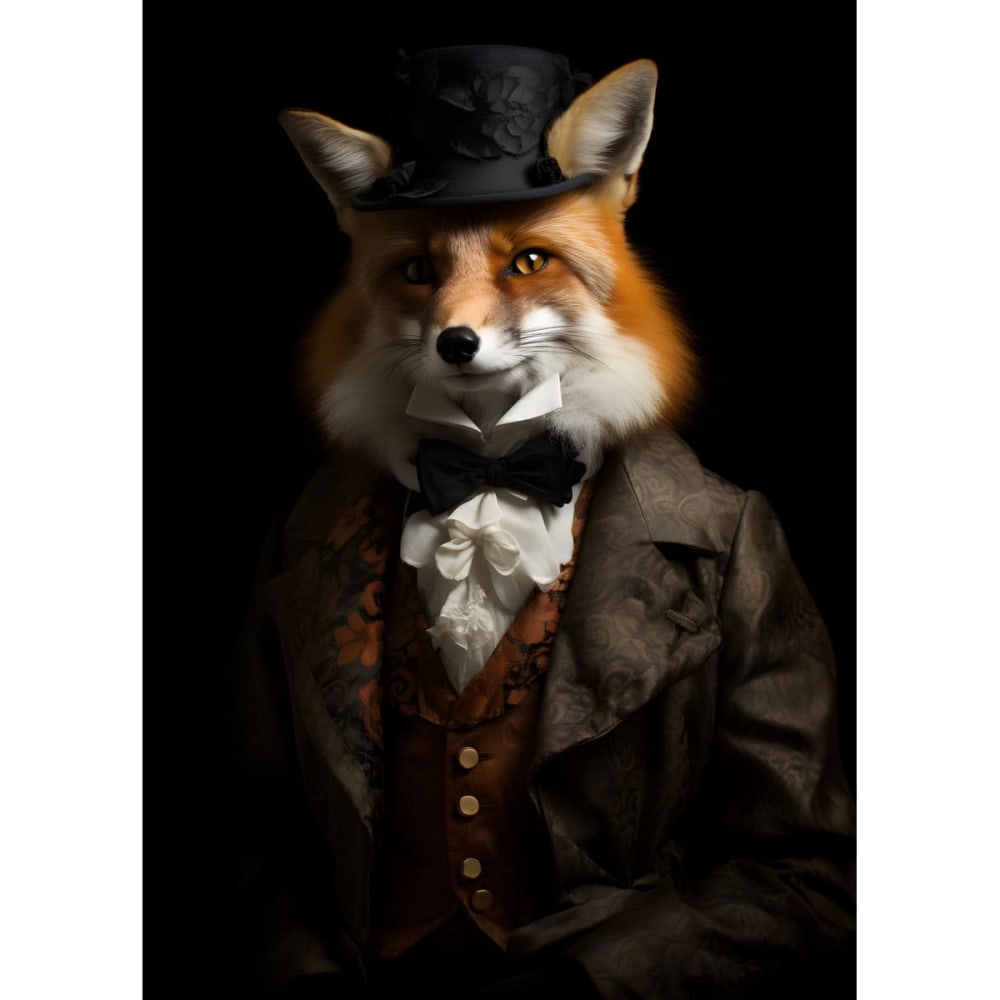 Tableau+sur+toile+Renard+victorien+45x65