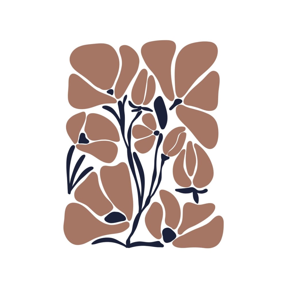 Tableau sur toile éclosion florale abstraite 45x65