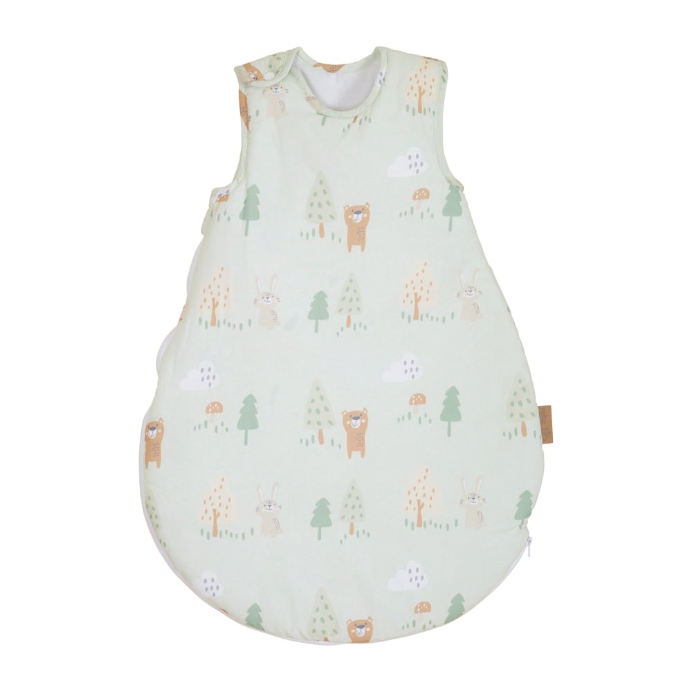 roba Ärmelloser Babyschlafsack 90 cm aus Baumwolle pastellgrün Thema Wald Baumwolle Baby
