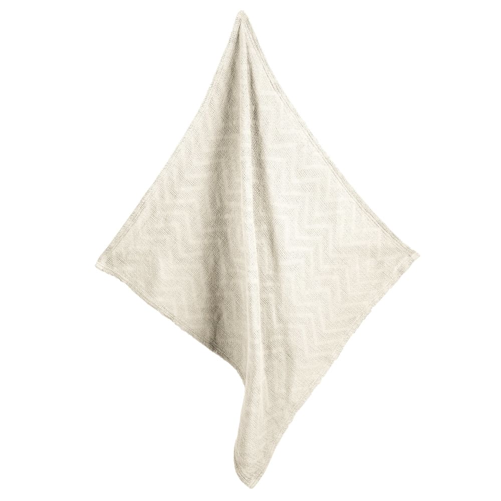 Babydecke 80 x 80 cm aus Bio-Baumwolle in Strickoptik - Weiß /