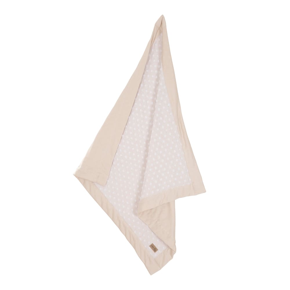 Couverture bébé en coton Oeko-Tex pois en relief beige amande
