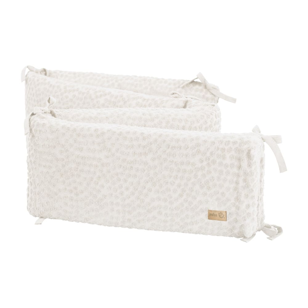 Tour de lit en coton Bio Oeko-Tex 170 cm motif pois en relief écru