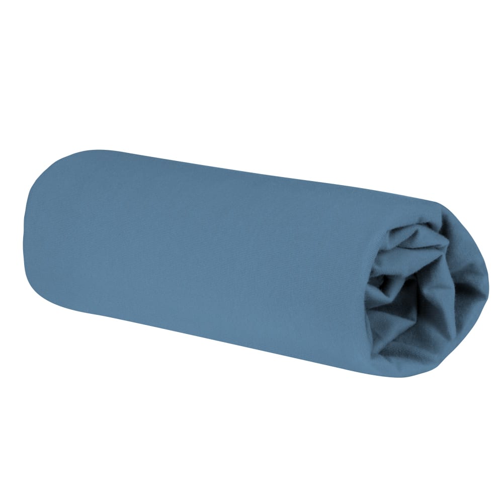Drap housse berceau 40 x 90 cm extensible en coton Oeko-Tex bleu