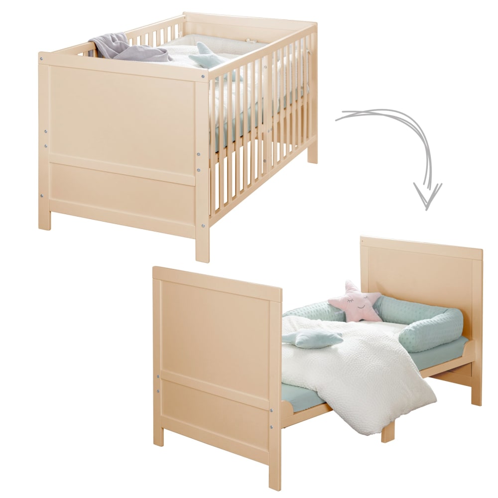 roba Mitwachsendes Kombi-Kinderbett 70x140 cm style modern BRAUN SPANPLATTE Baby