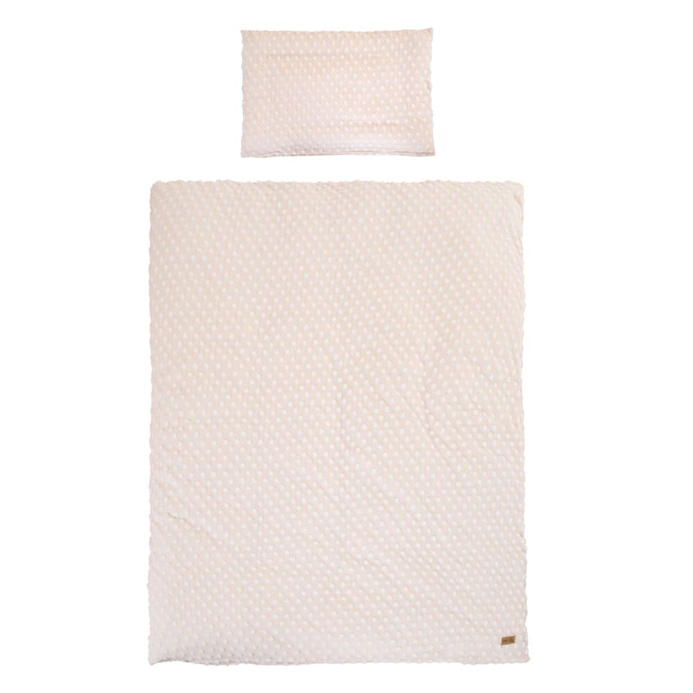 roba Kinderbettwäsche aus Bio-Baumwolle mit Reliefpunkten Mandelbeige Öko-Tex Zertifikat Baumwolle Baby
