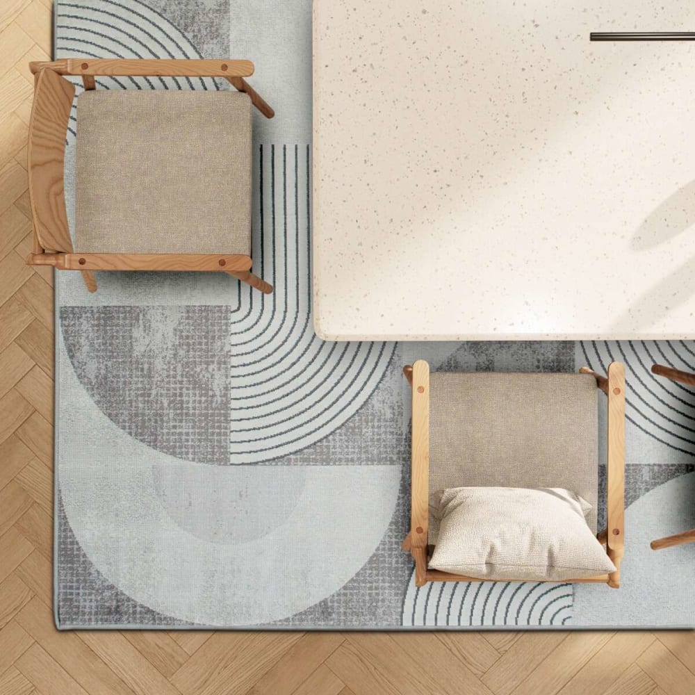 Tapis moderne à motifs graphiques gris 160x230 — vue 3