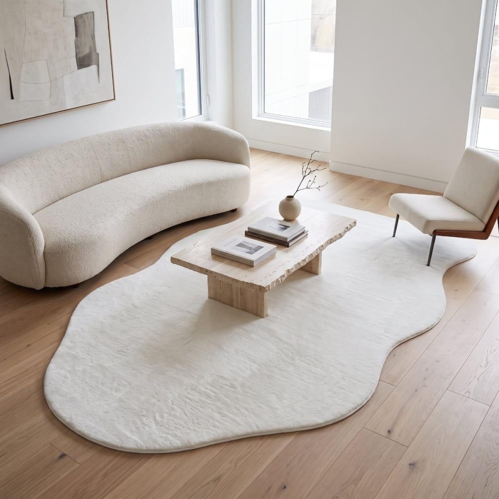 Tapis imitation fourrure blanc 130x190 — vue 3