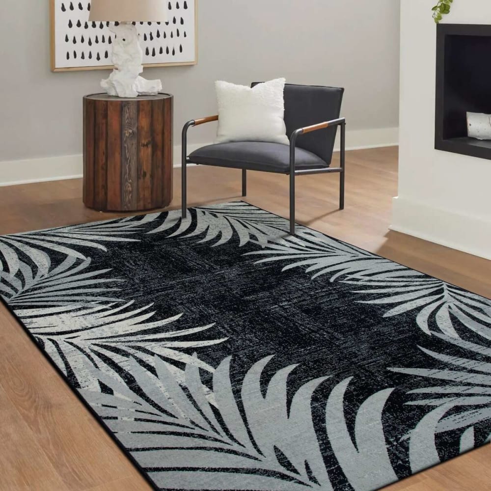 Tapis terrasse moderne noir 160x230 — vue 3