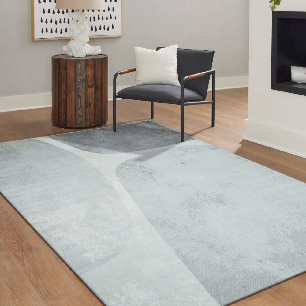 Tapis doux moderne motifs géométriques gris 160x230 — vue 3