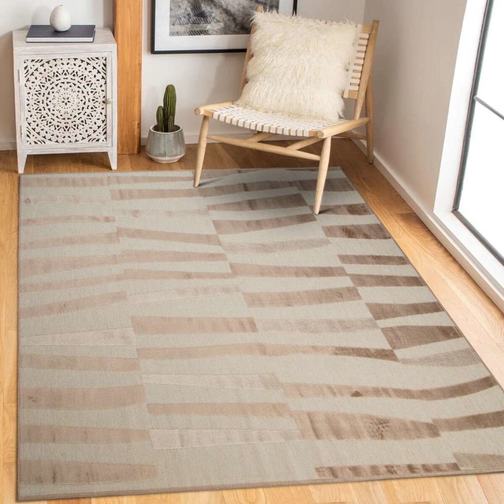 Tapis à relief moderne marron clair 120x160 — vue 3