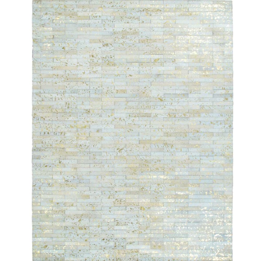 Tapis en cuir recyclé naturel doré patchwork 160x230