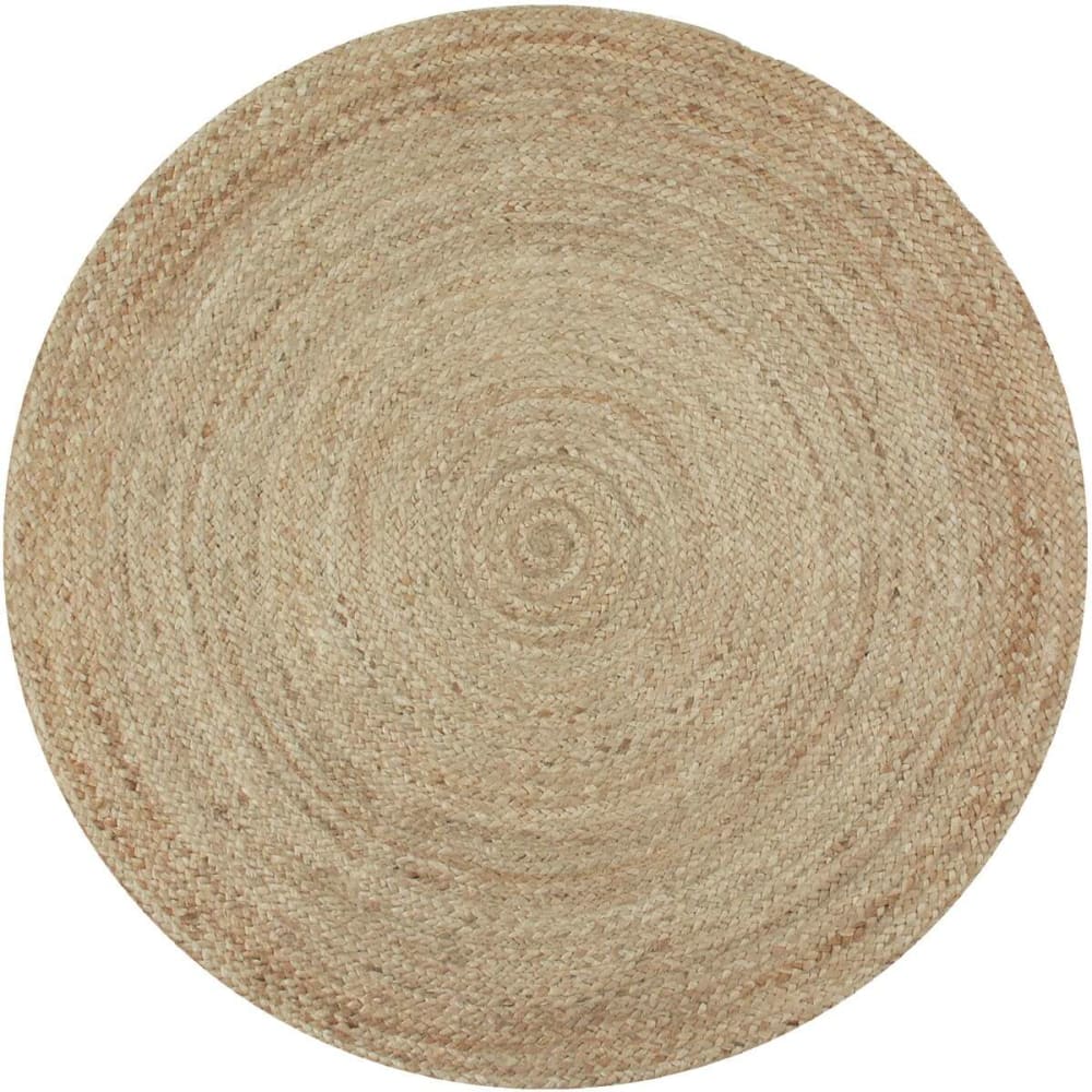 Tapis rond en jute tressé naturel artisanal D120