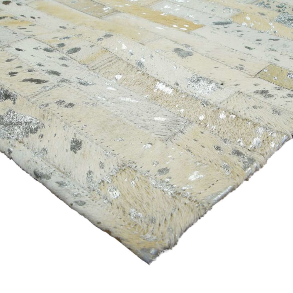 Tapis en cuir naturel recyclé gris argent 120x170 — vue 4